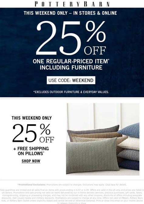 pottery barn b2b discount.